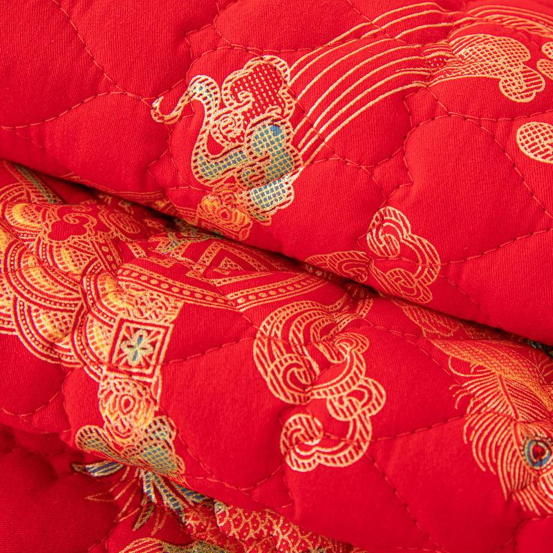 Pure Cotton Wedding Festive Big Red Sofa Cushion Fabric Four Seasons Universal Non-Slip Concubine Seat Cushion Cover Red Dragon And Phoenix
