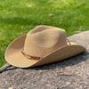 Jazz Straw Hat Women's Summer Outdoor Travel Sunscreen Sunshade Beach Hat Western Cowboy Hat Men's Tibetan Hat Retro
