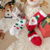 Women's Mid-Calf Coral Fleece Socks - Cute Reindeer and Snowman Design, Perfect for Autumn and Winter