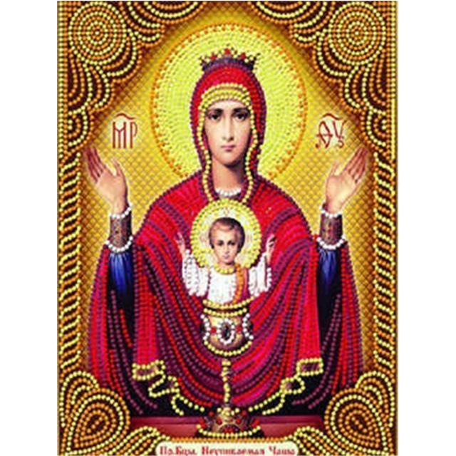 

DIY Полный дрель Алмазная картина Религия Искусство Вышивка Крестом Мозаика Домашний Декор Подарок Full Round 20x25CM