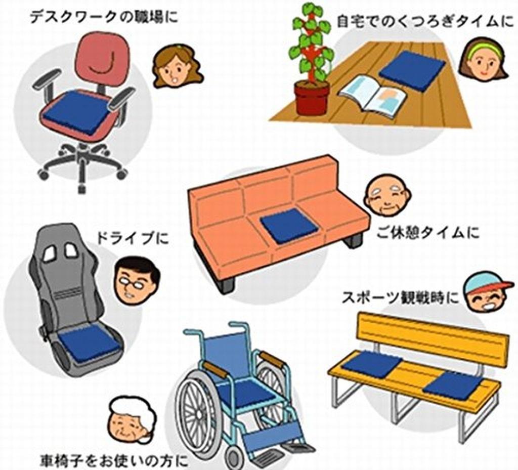 Nippon Gel Pita Seat Cushion 55 Waterproof Wheelchair Cushion