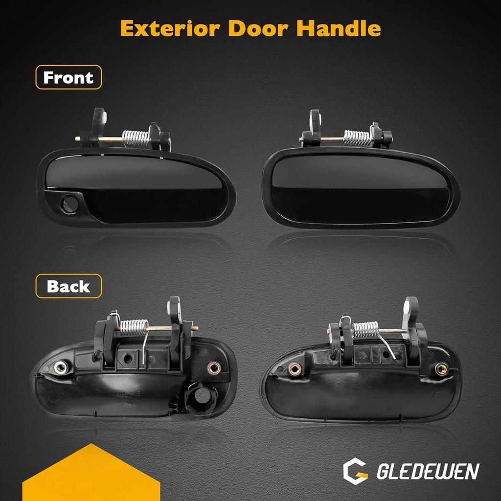 Gledewen 4PCS Exterior Door Handle Front Rear Driver Side, Outside Left Right Passenger Handle, Compatible with 1996-2000 Honda Civic, Replaces#