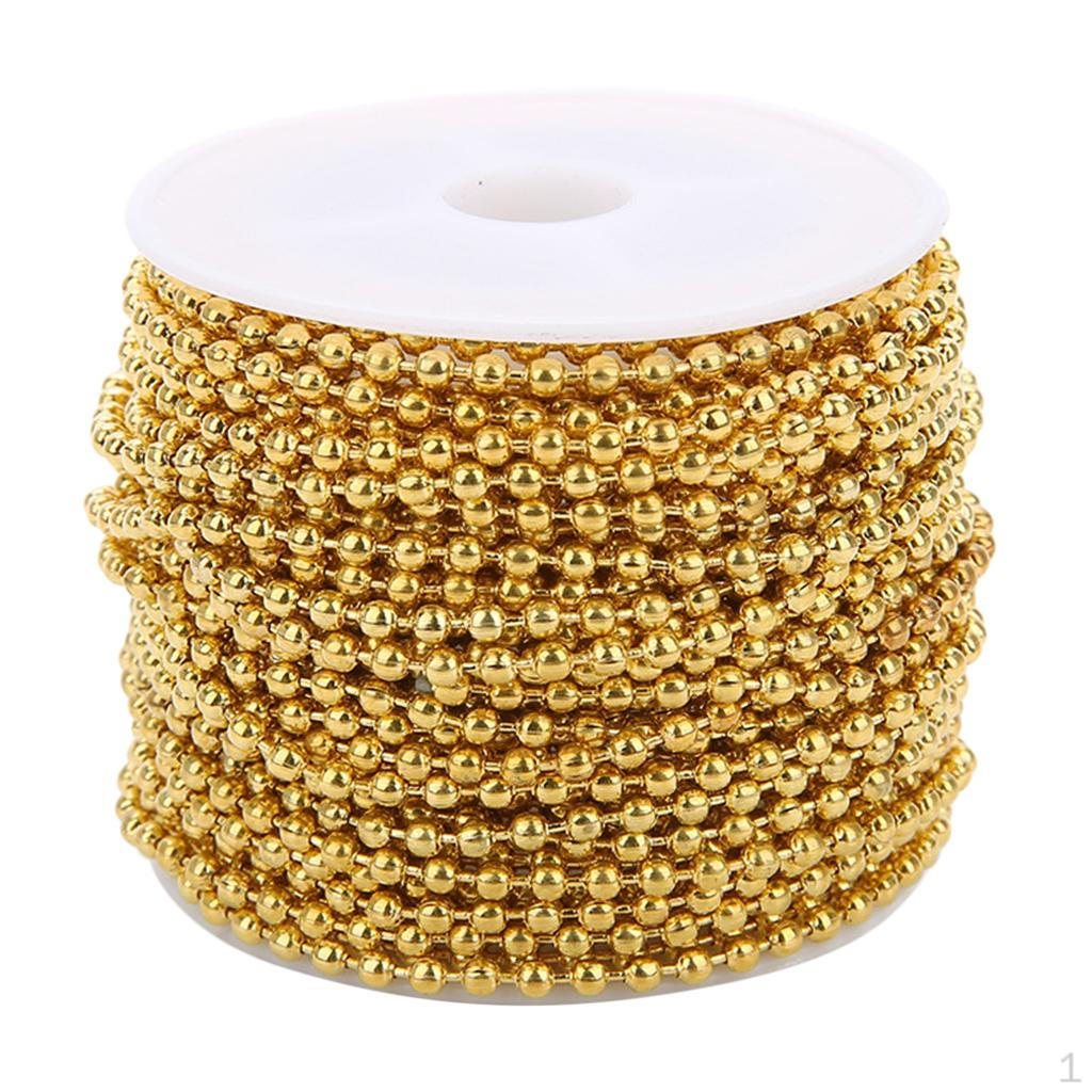 

10 ярдов из нержавеющей стали 1 . Ювелирные изделия-цепочки из шариков 5 мм Golden 2