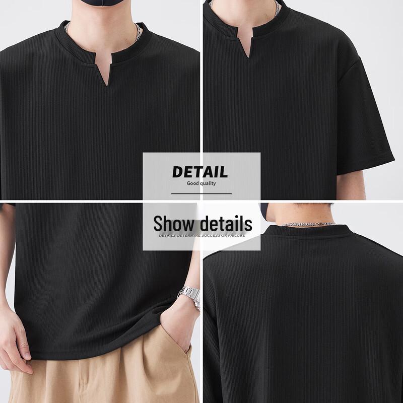 Baleno Men's S&K Textured V-Neck Short Sleeve T-Shirt