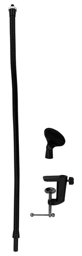 CUSTOMTRY Dynamic Microphone KC Gooseneck Fixed Tabletop Microphone Stand Set Black & (CM-2000 Black) + MDS-4/BK