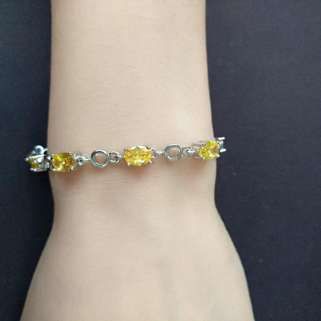 Fashionable Yellow Crystal Gemstone Bracelets - Valentine's Day Gift for Girlfriend