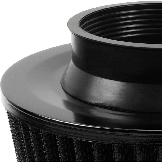 Black 3" Inlet High Flow Clamp-On Cold Air Intake Filter Cleaner 76Mm Cone Replacement Dry Air Filter