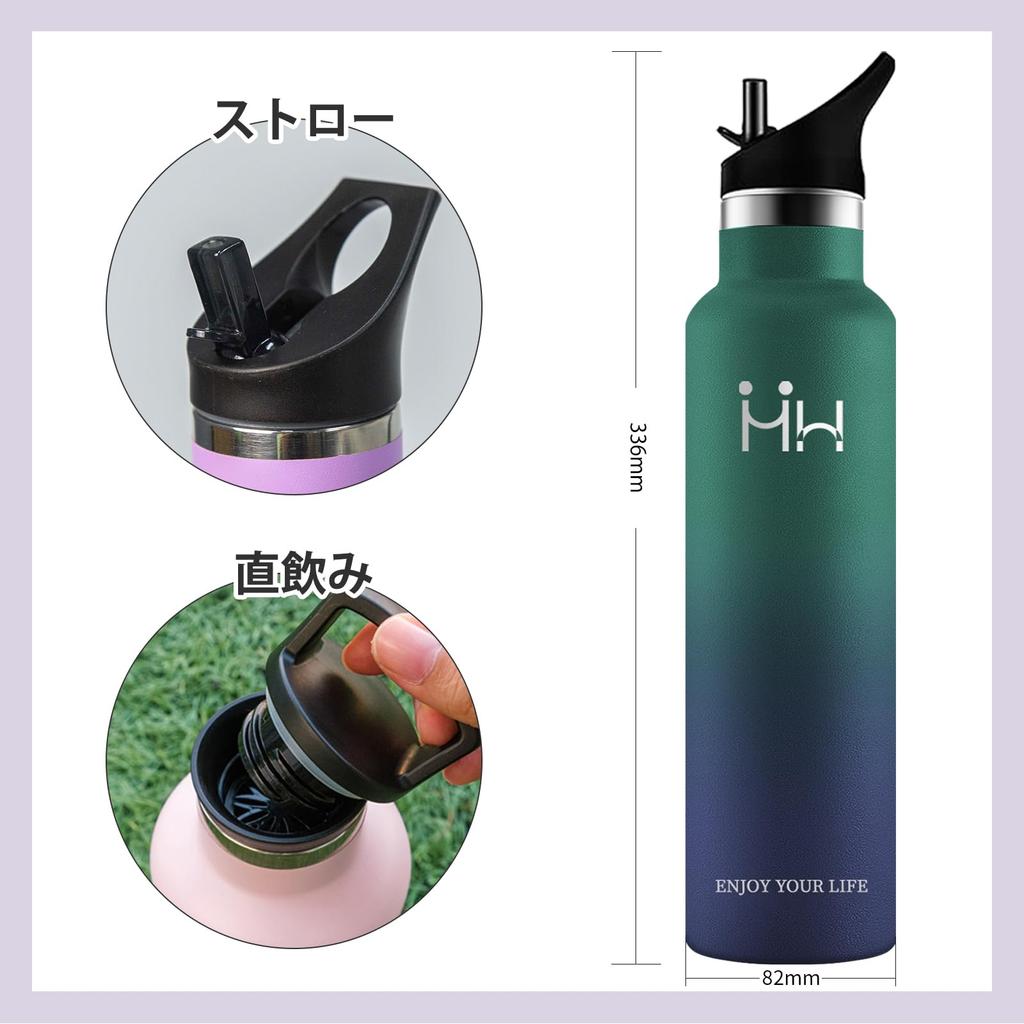 Eliciya Stainless Steel Thermos 1 Vacuum Keeps Drinks Hot or Wide Mouth for Easy Ice and Drink Straw Carbonated Drink Cloth Bag Lightweight and