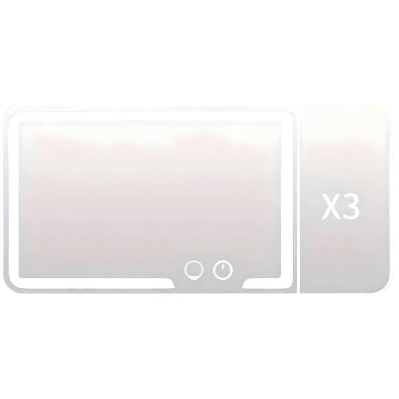 

Vehicle Makeup Mirror Threefold Magnified Side Mirror 40 LED Lights 3 Color Modes Rechargeable 1200mAh Battery Strap Installation