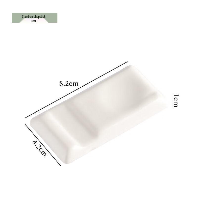 Pure White Ceramic Chopstick Rests, Set of 10
