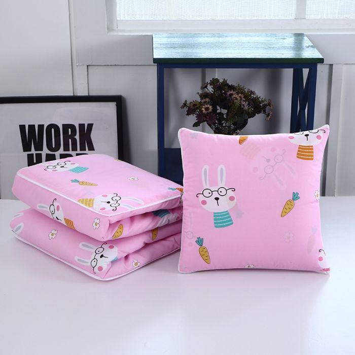 Foldable Multifunctional Nap Cushion: Pillow & Blanket for Car & Office