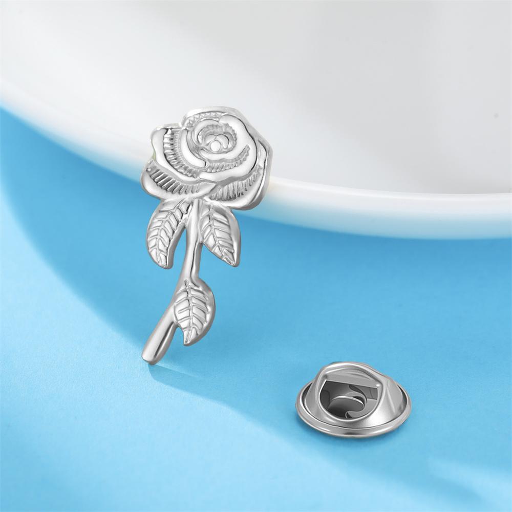 

My Shape Rose Flower Brooch for Woman Girls Lady Elegant Floral Brooch Pins Skirt Hats Stainless Steel Jewelry Bridal Wedding