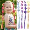 2pcs Colorful Stage Painted Hair Ties Hair Extension Girls Wig Hairbands Daily