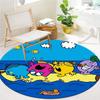 Herr. Herren Teppich Little Miss Rund, Teppich für Wohnzimmer Schlafzimmer Sofa Spielzimmer Dekor, Rutschfeste Bodenmatte