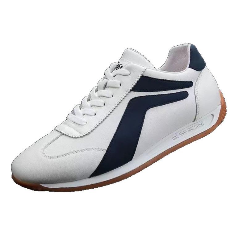 Men's Shoes Spring and Autumn Simple and Fashionable Leather Surface Light and Comfortable Casual Shoes Hiking Sports White Shoes