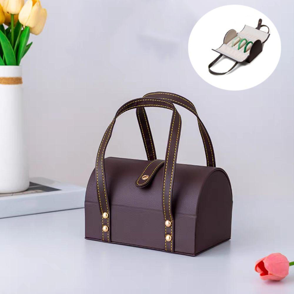 7Positions Bracelet Display Box PU Leather Bracelet Carrying Case Jewelry Storage