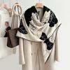 Mulberry silk 111 silk wool large square scarf collection hand-curled high-end gift silk scarf women's autumn shawl