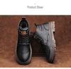 Men's Winter British Retro Motorcycle High-Top Martin Boots - Leather, Fur, and Velvet Lined for Warmth