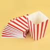 20Pcs Popcorn Paper Boxes Buckets Red White Stripes Bags Snack Containers For Movie Night Birthdays Carnival Party Supplies