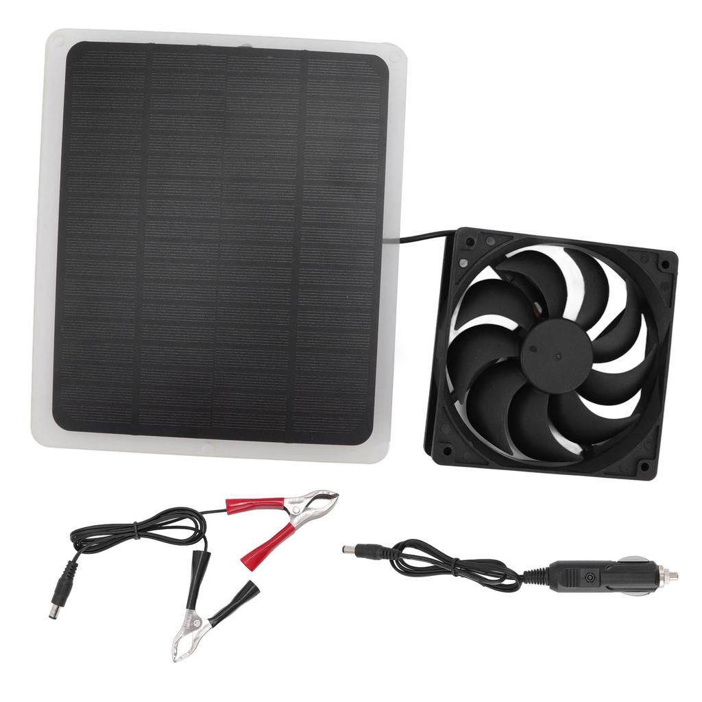 10W Solar Panel Fan Kit Lightweight Solar Charger Panel Fan for Greenhouse Pet House Tree House