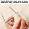 5Pcs Wooden Handle Punch Needle Set Adjustable Tailors Awl Set  For Beginner Embroidery