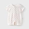 Summer Short Sleeve Cotton Baby Girl Romper - Lightweight Newborn Crawling Pajamas