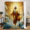 Heavenly Figure with Golden Aura Patterned Flannel Blanket Perfect for the Bedroom Living Room, Sofa, or a Little Nap