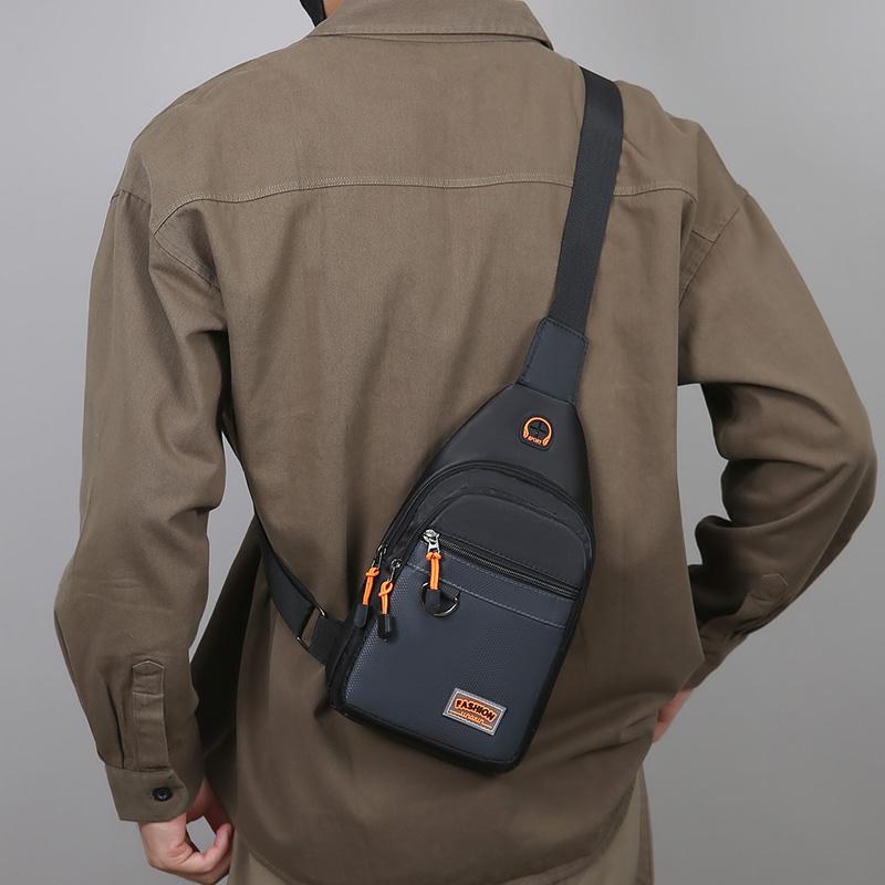 Men's One Shoulder Crossbody Bag – Large Capacity Chest Pack for Outdoor Sports & Cell Phone Storage