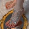 Bohemian Style Retro Exotic Style Sexy Multi-Layer Tassel Anklet Female Metal Chain Instep Chain Palace Style Foot Ornament