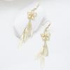 New Korean Trend Flower Earrings Long Tassel Ear Line Crytal Chain Drop Earrings For Women Girls Daily Jewelry Party Gifts