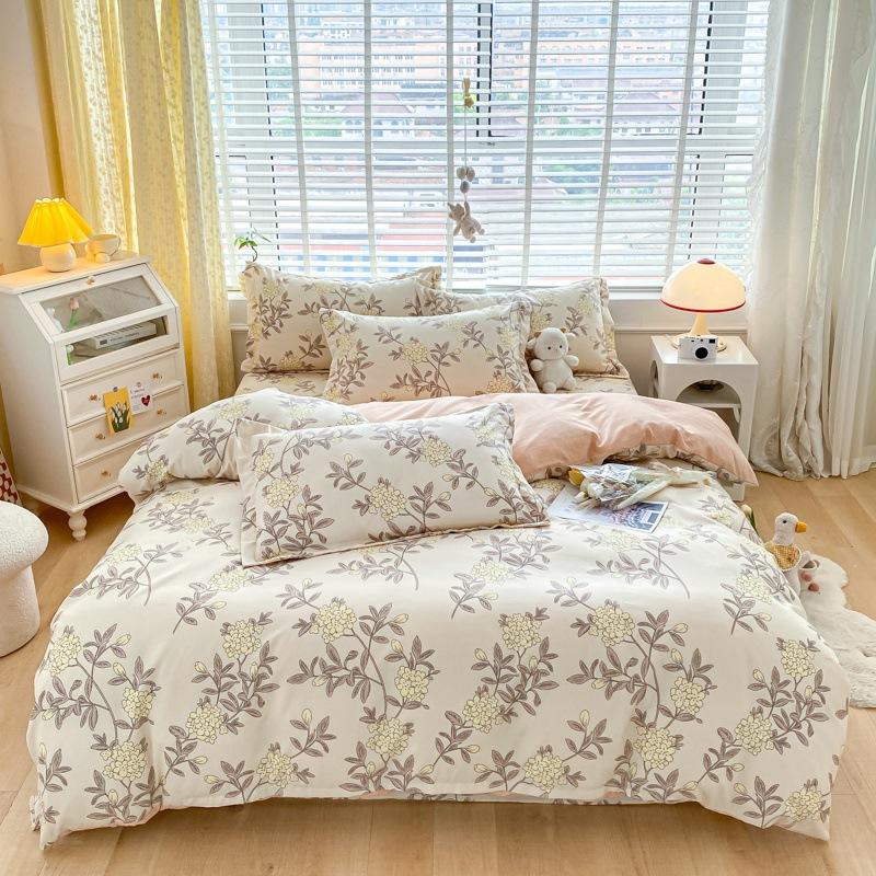 New Thickened and Ground Four-piece Set, Plant Yang Velvet Student Dormitory Three-piece Set, Bedding, Bed Sheet Quilt Cover