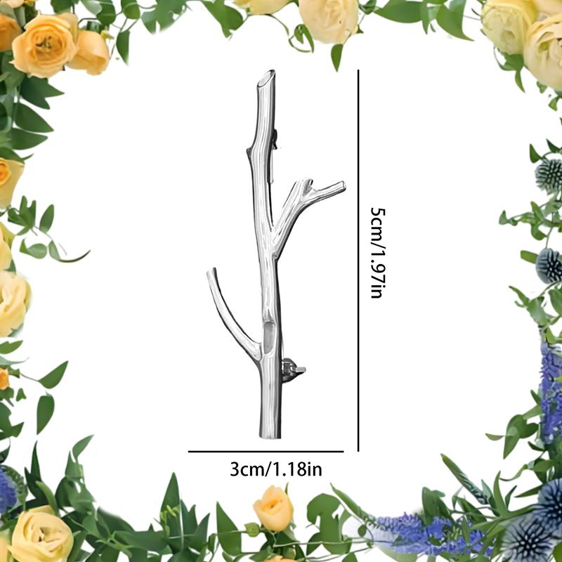 

[LA]1Pc Branch Shaped Flower Insert Brooch | Metal Branch Pins For Brooches | Fashion DIY Clothing Corsage With Insert Flowers