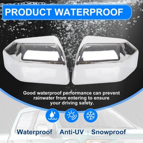 For 2015- Ford F150 Top Chrome Pair Replacement Mirror Covers Caps F-150