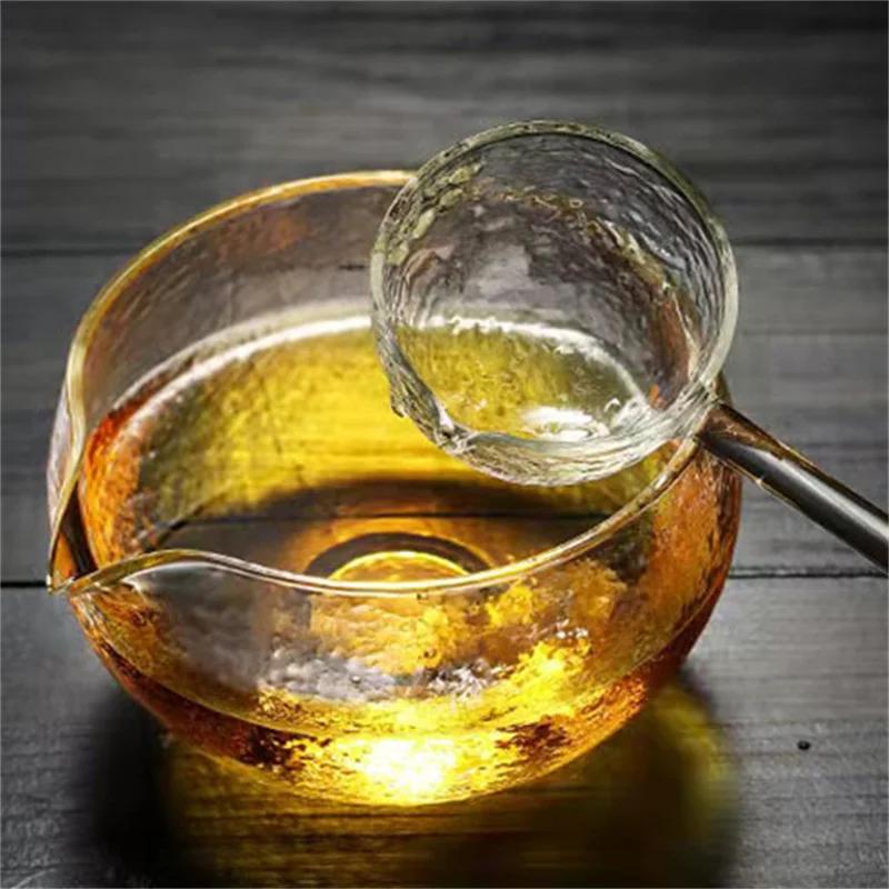 450ml Japanese Style Matcha Hammered Glass Tea Bowl Spoon Dry Brewing Method Green Tea Tea Maker Kung Fu Tea Set