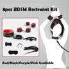 Sexspielzeug-Sets 8 Stück Handfesseln Beinfesseln Augenbinde Mundknebel Brustwarzenklemme 5M Sexope Halsband Leine Flirt Teaser Set Paar SMSpielzeug