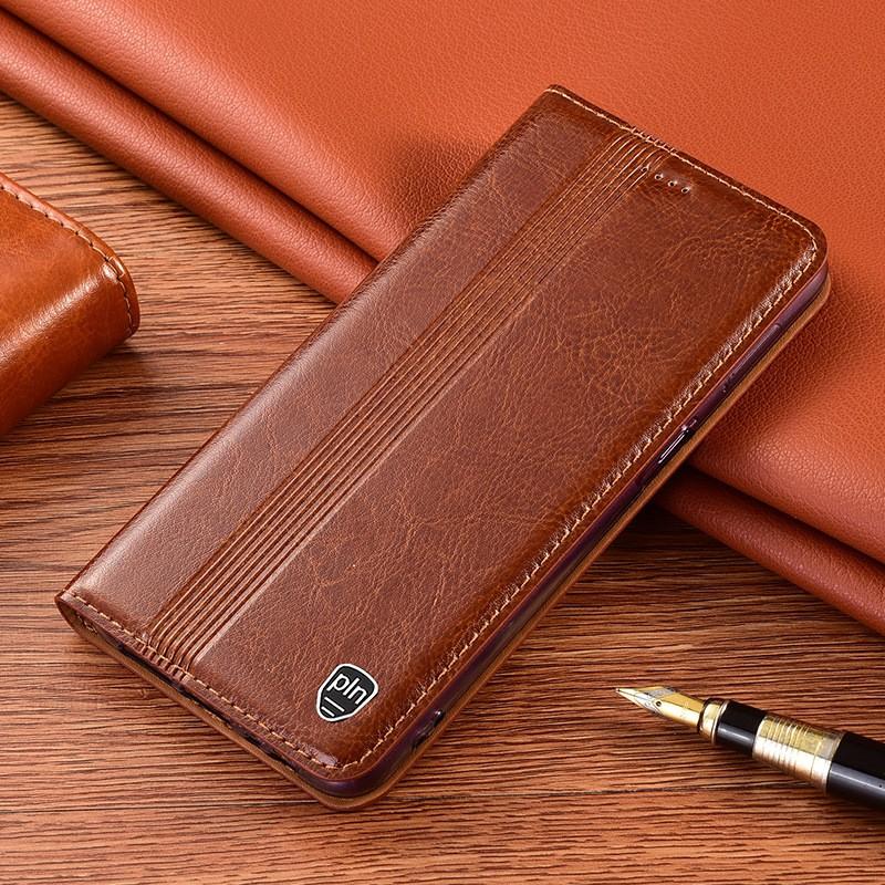 Genuine Leather Flip Case Galaxy S25 Pro S24 SE S23 S22 With Magnetic Stand Anti-Scratch Drop Protection