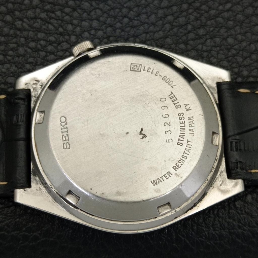 Seiko 5 AUTOMATIC 7009A JAPAN MENS VINTAGE GREY COLOR DIAL WATCH A701567-5 R206b-a701567