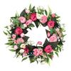 Artificial Peony Wreath Silky Fabric Beautiful Fadeproof Flower Wreath for Door Wedding Wall Decoration