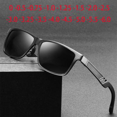 Aluminum Magnesium Nearsighted Sunglasses Men Sport Pilot Driving Prescription Sun Glasses For Male-0.5 -1.0 To -6.0
