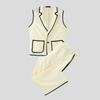 INCERUN Men Stitching Sleeveless Buttons Waistcoat And Long Straight Pants Sets