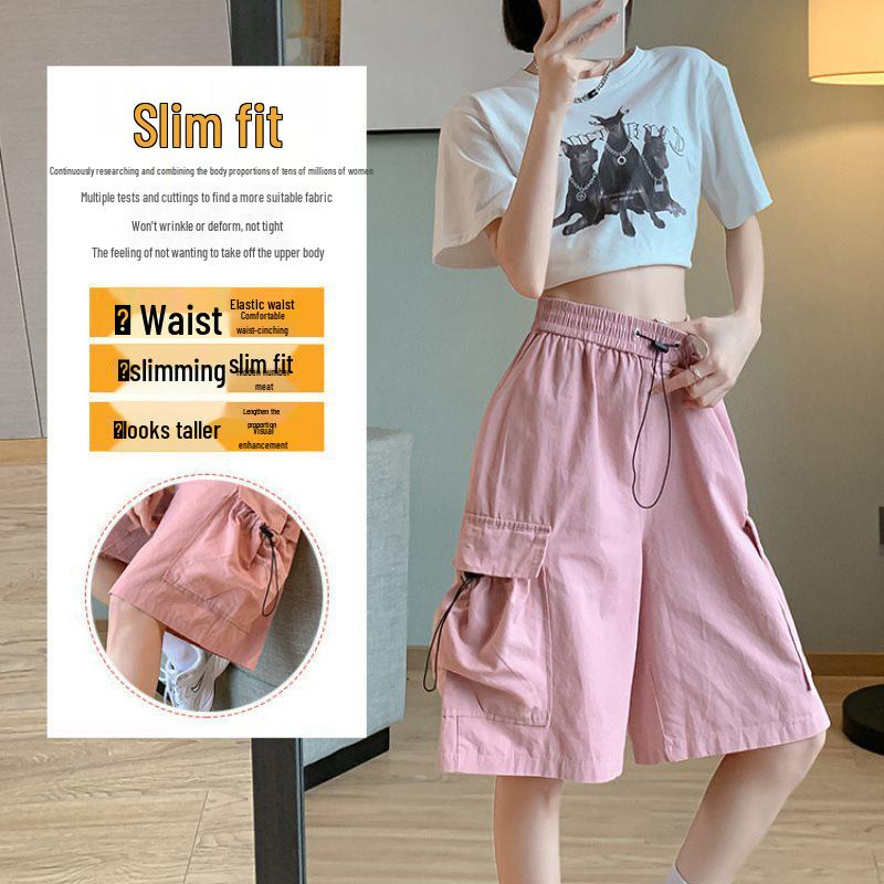 Women's American Retro Quick-Dry Sports Shorts: Summer-Ready, Loose, Versatile, Mid-Length Casual Wear