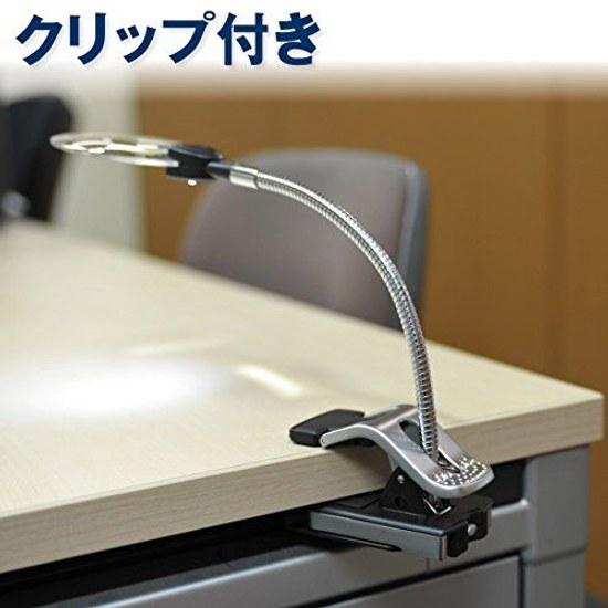 Sanwa Direct Stand Loupe Magnifying Glass LED Light Clip-Compatible Crafting Plastic Models 400-CAM019