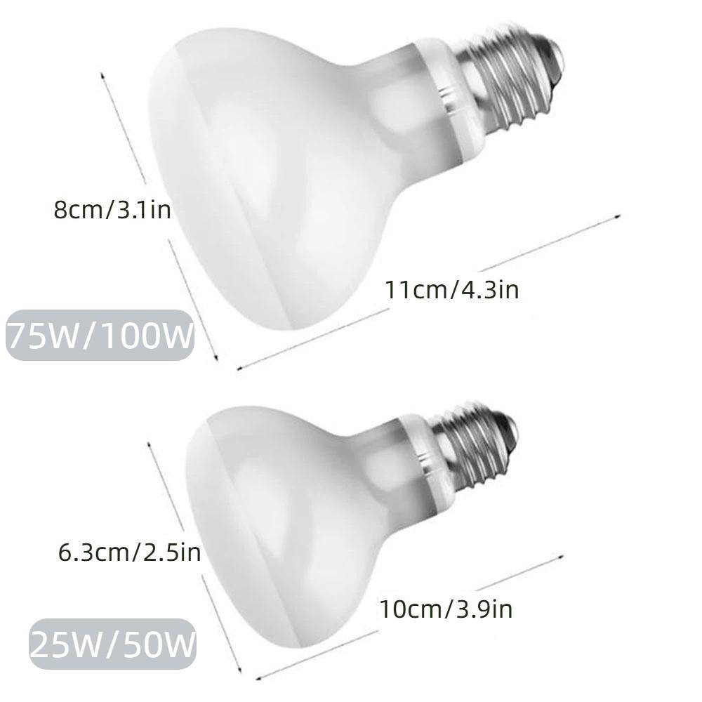 110/220V Daylight Heat Bulb 25/50/75/100W Basking Light Pet Daylight Lamp Lizard Habitat