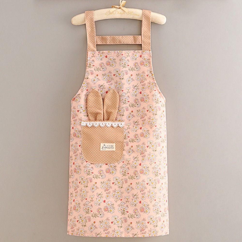 Protective Long Sleeve Apron Canvas Cleaning Apron Casual Kitchen Cooking Apron  Baking