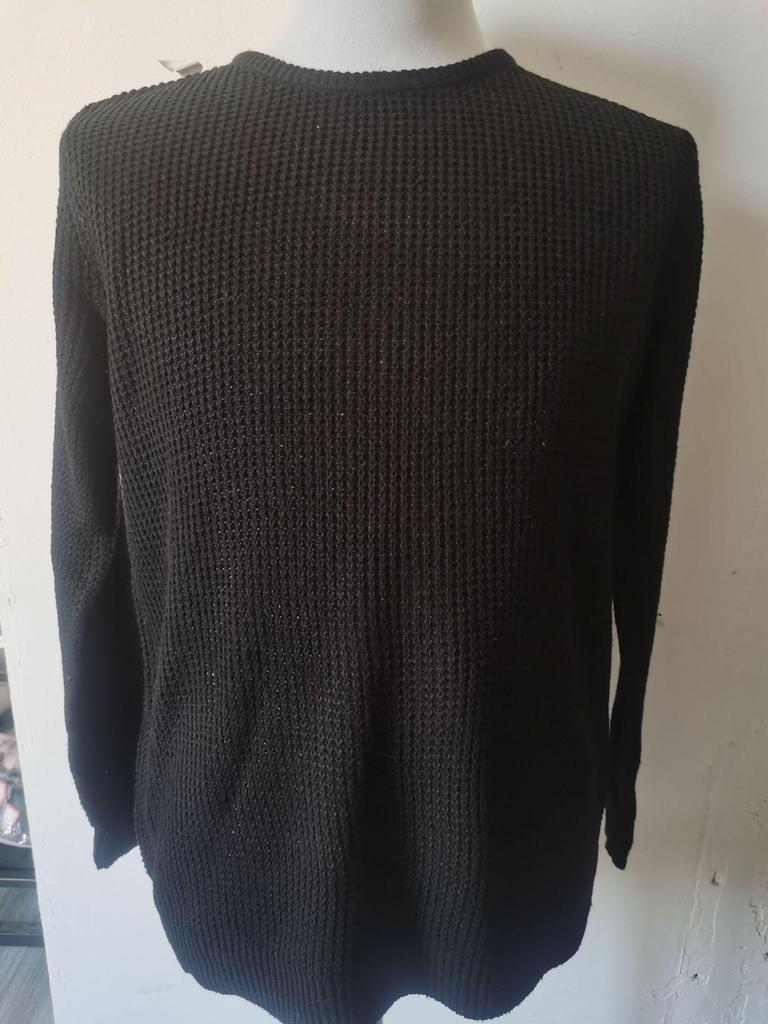 Suéter Masculino Casual Gola Redonda Manga Longa Tricô Solto