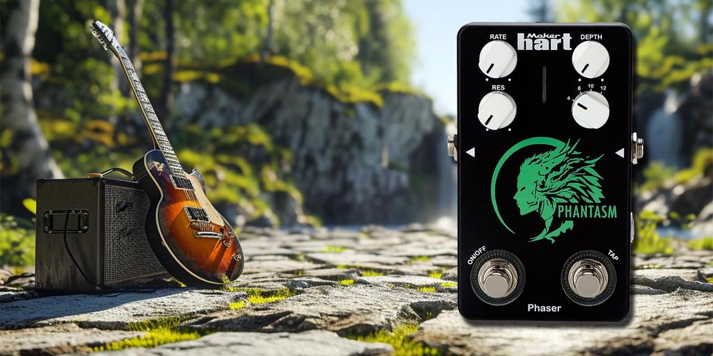 Maker Hart Phaser phaser effect pedal with TAP DSP and digital filter for guitar 12-stage TEMPO, 32-bit processing, 72-bit effects.