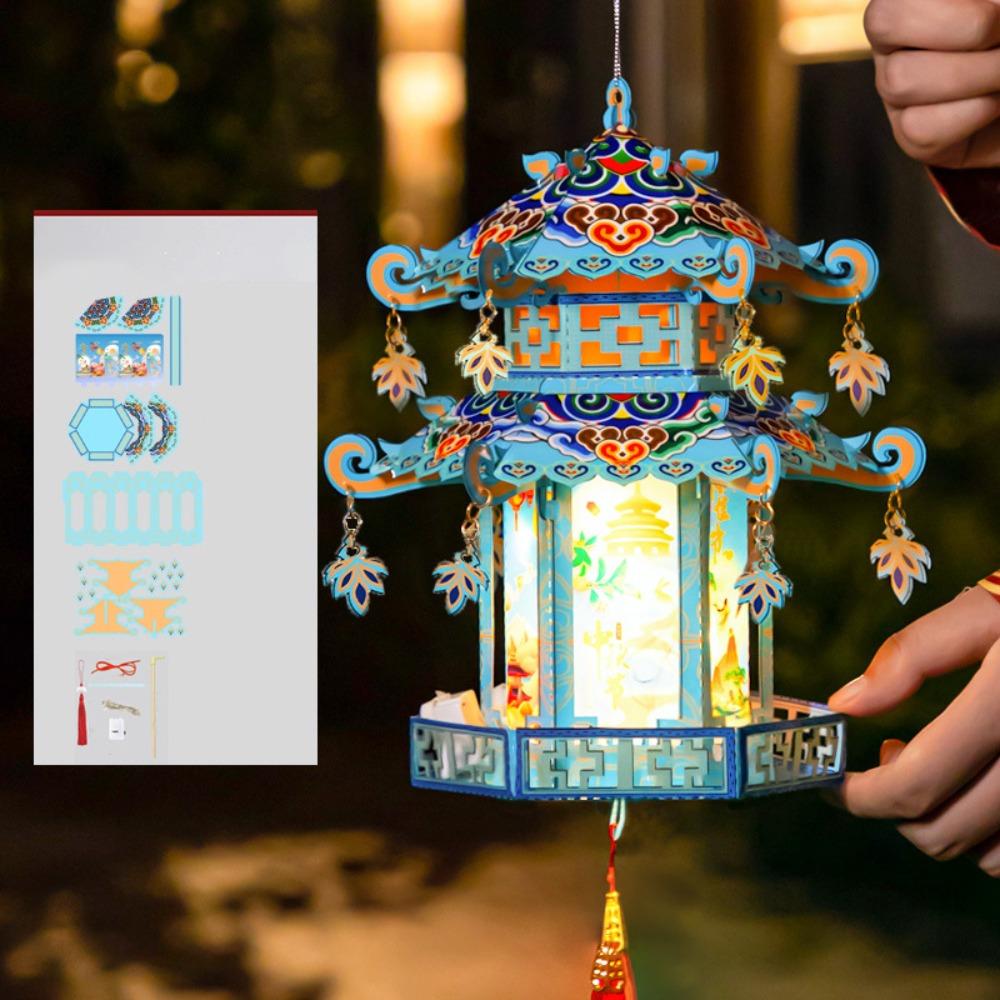 Ancient-style DIY Lantern Material Kit Luminous Children s Handheld Lantern  Lantern Festival