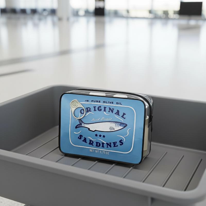 Konzervované sardinky Dámská cestovní kosmetická taška Roztomilá toaletní taška Kreativní přenosná Módní na zip Multifunkční Pro víkendovou dovolenou