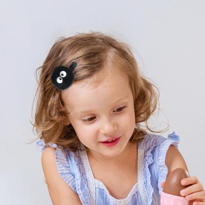 2/5 Stück Haarspangen Schwarz Große Augen Plüschball Deko Haarnadeln Lustiges Mädchen Haaraccessoire Haarschmuck