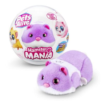 Pets Alive Hamstermania by ZURU Hamster Electronic Pet Sounds Interactive Hamster Ball Toy for Girls and Kids 9543D (Purple) 20+